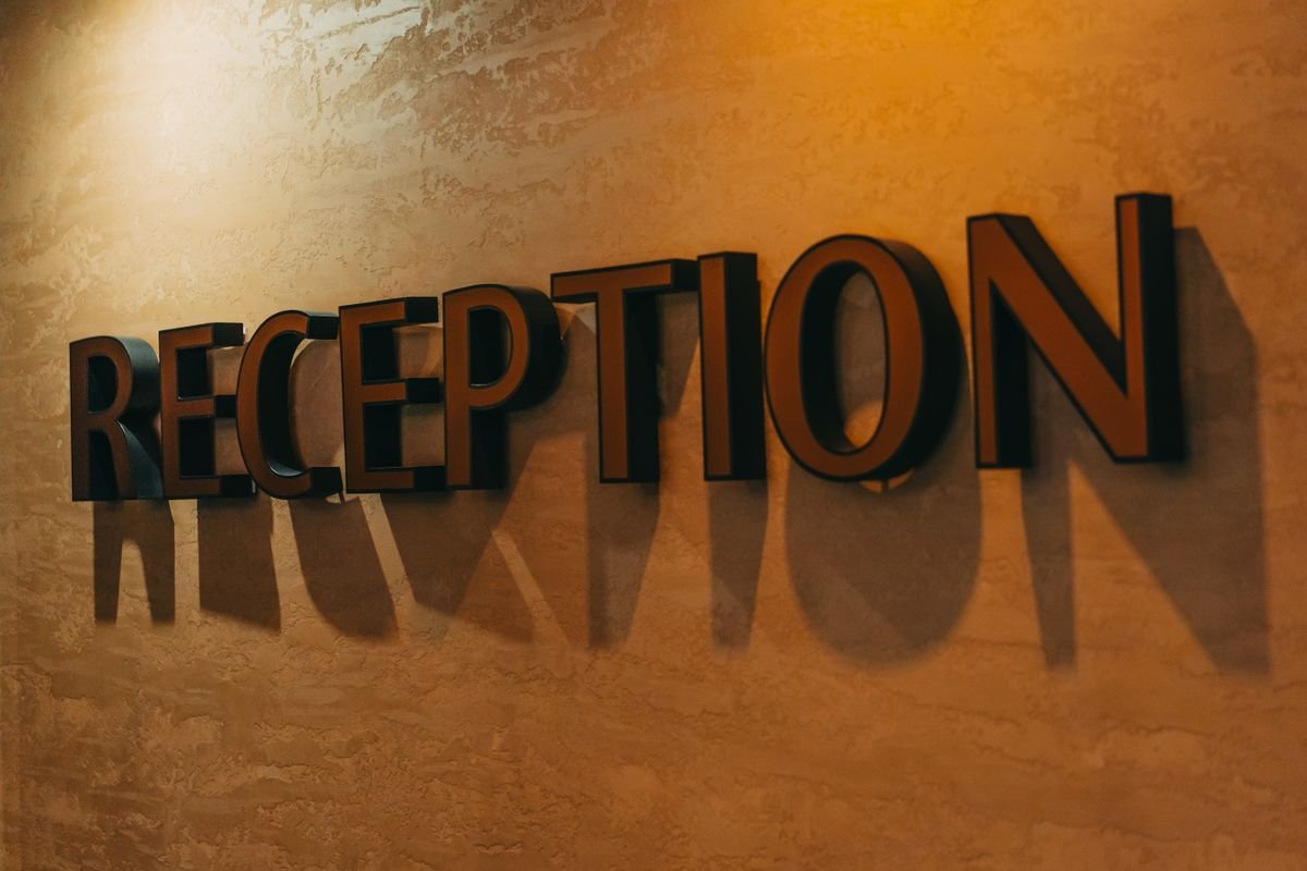 Reception wall signage